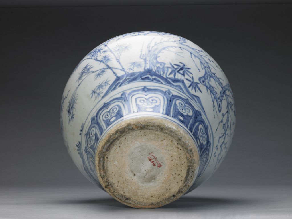 图片[3]-Blue and white pine, bamboo and plum pot-China Archive